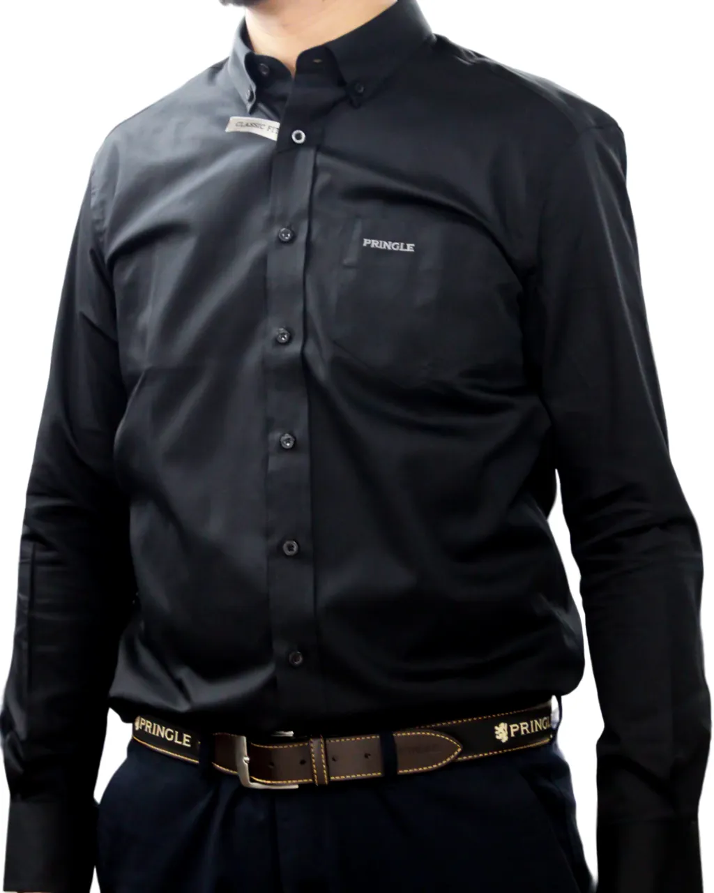 Pringle LS Black Regular Classic Fit Shirt