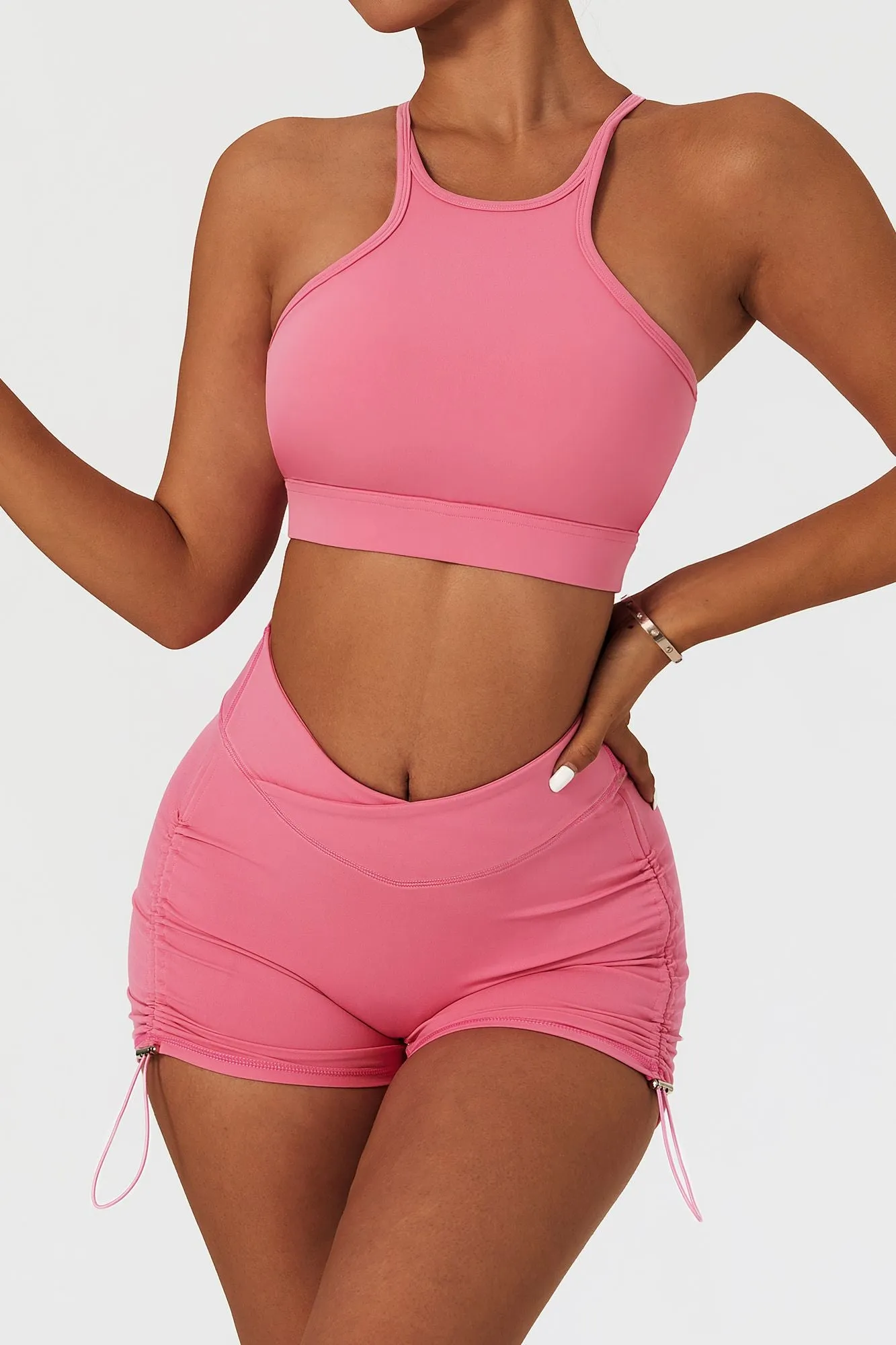 Racer Front Cut Out Back Sports Bra