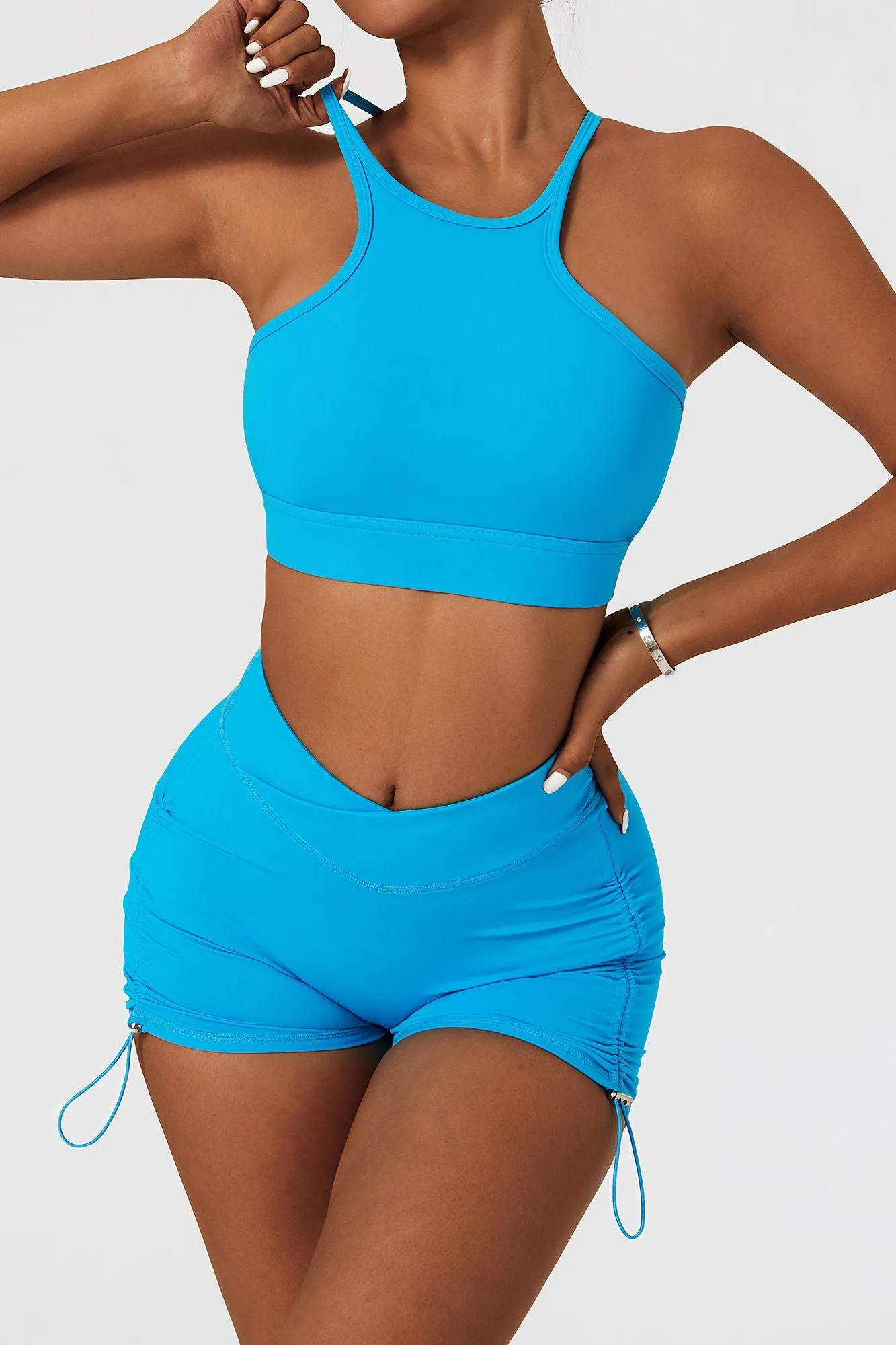 Racer Front Cut Out Back Sports Bra