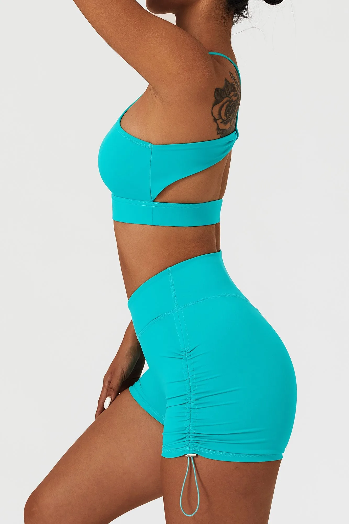Racer Front Cut Out Back Sports Bra