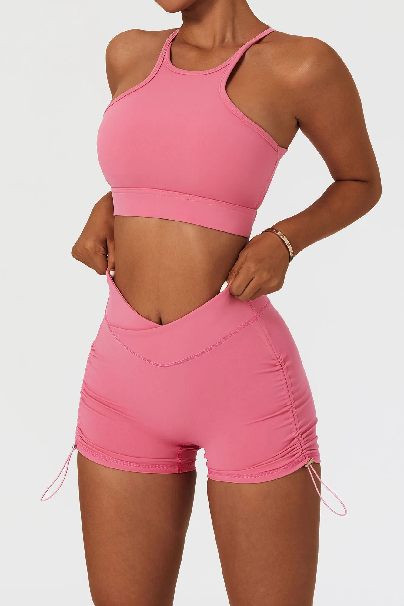 Racer Front Cut Out Back Sports Bra