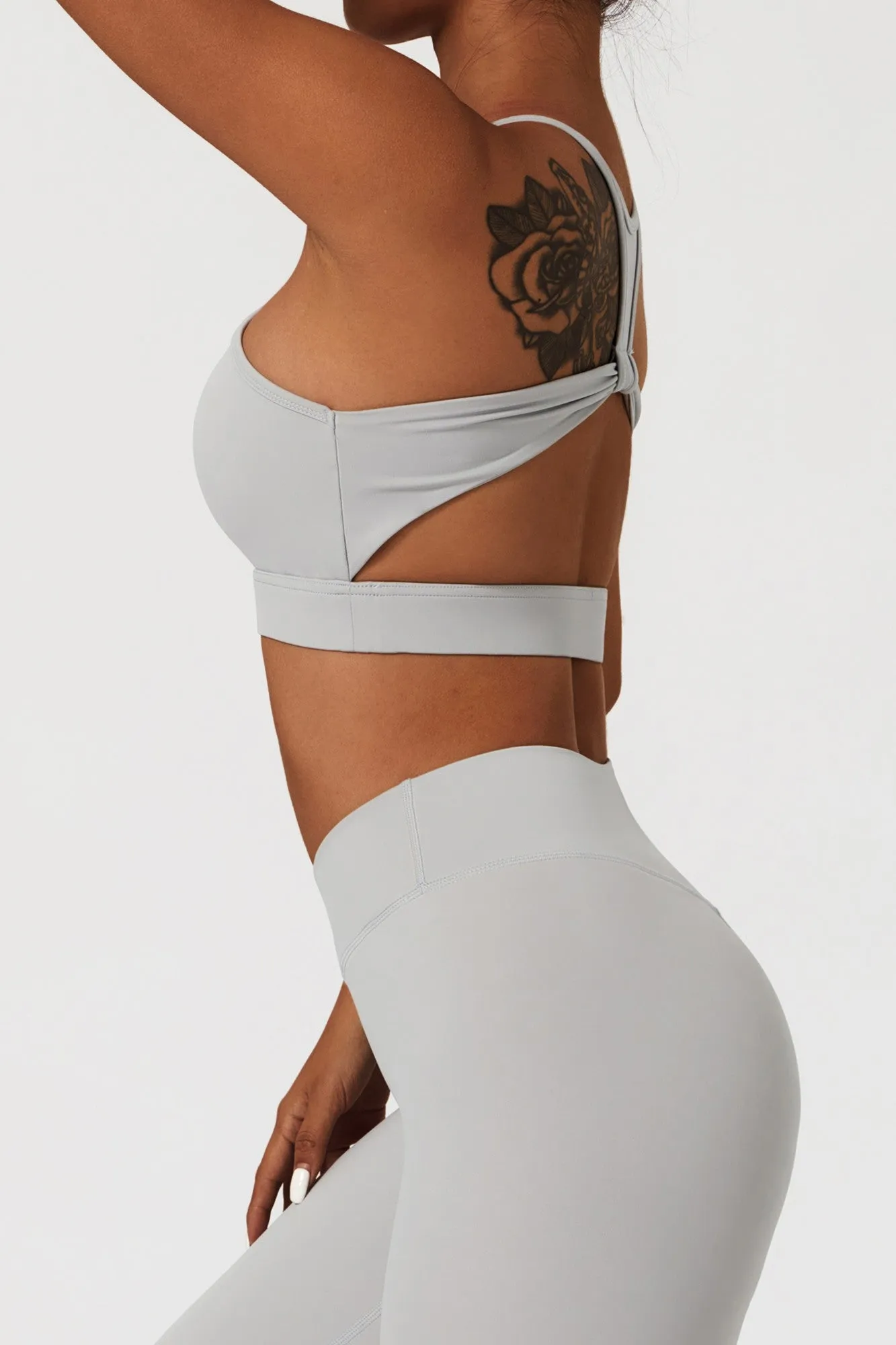 Racer Front Cut Out Back Sports Bra