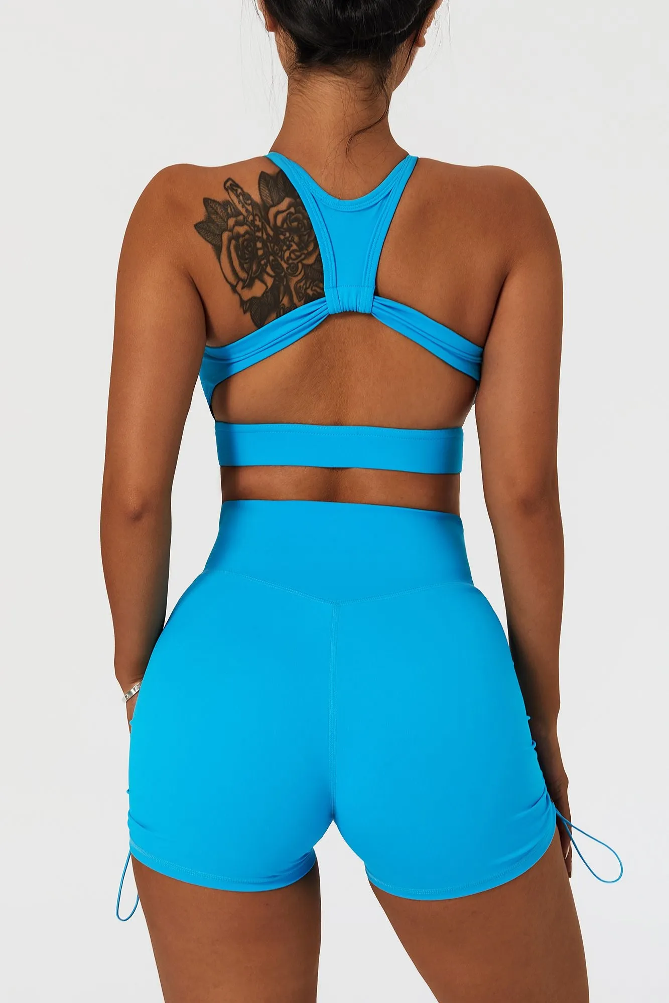 Racer Front Cut Out Back Sports Bra