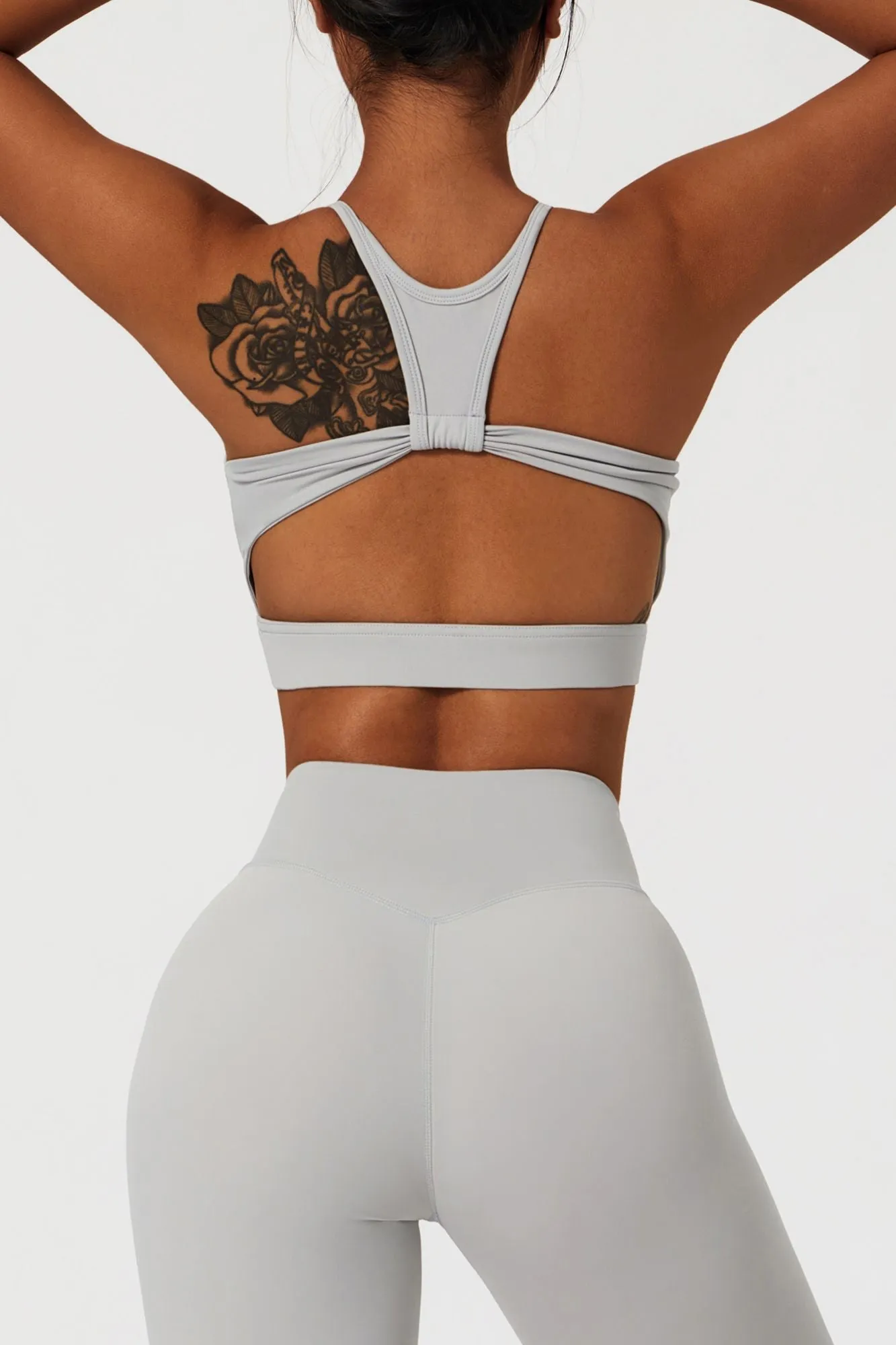 Racer Front Cut Out Back Sports Bra