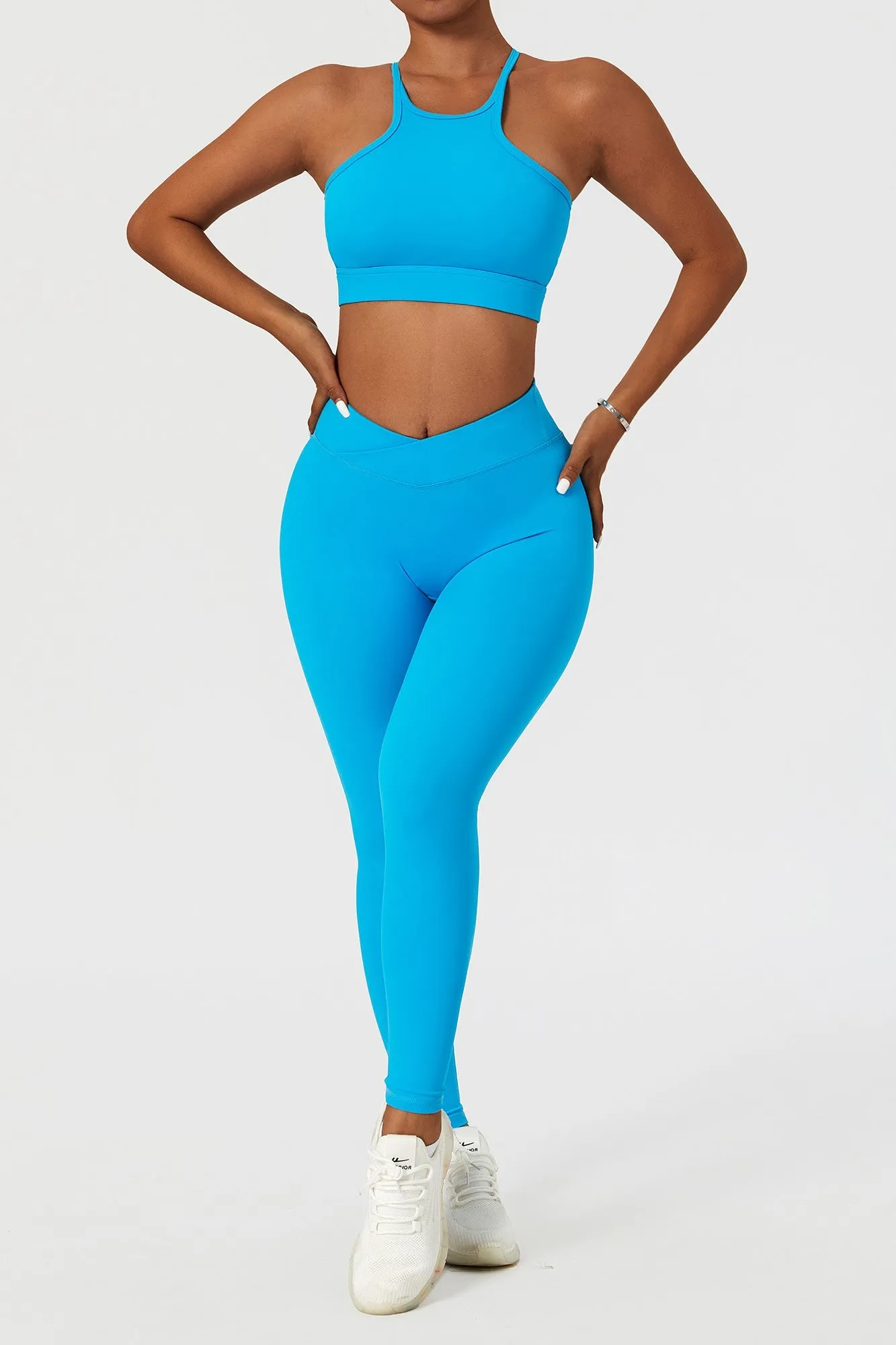 Racer Front Cut Out Back Sports Bra