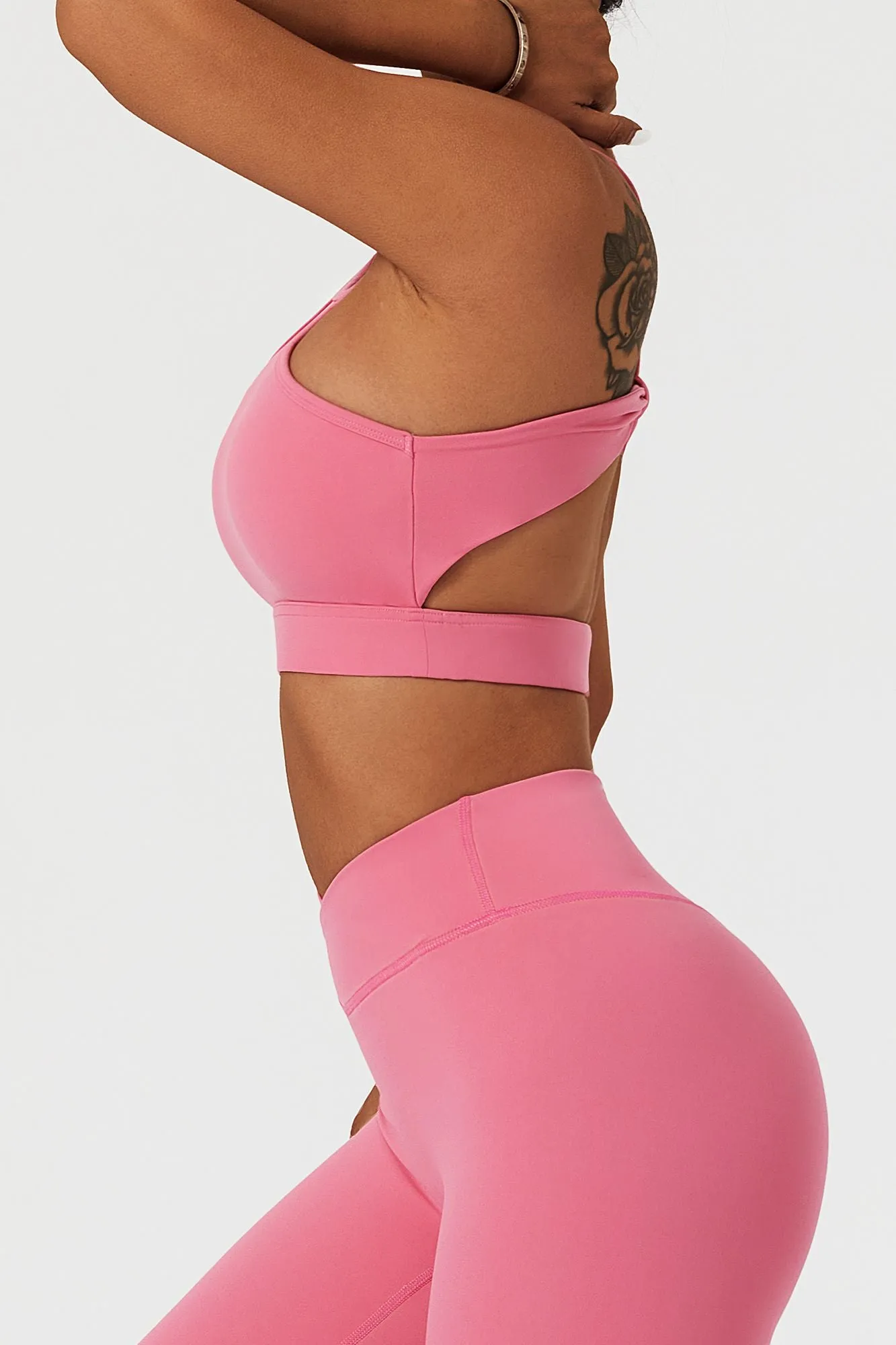 Racer Front Cut Out Back Sports Bra