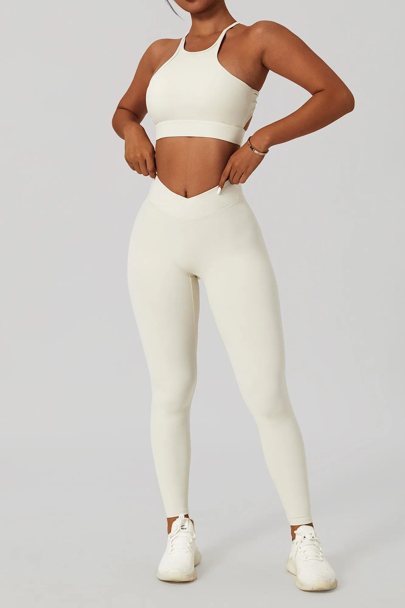 Racer Front Cut Out Back Sports Bra
