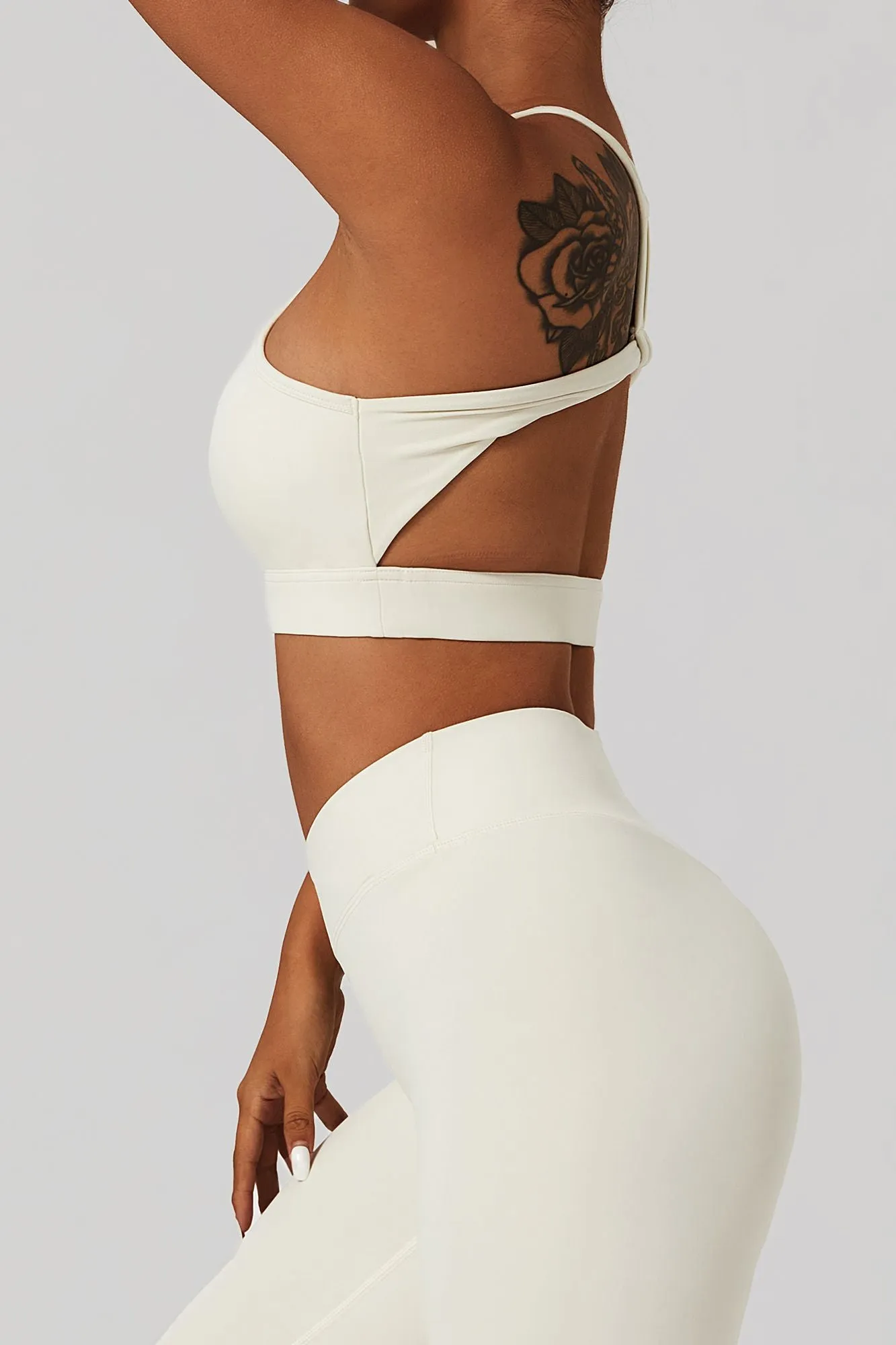 Racer Front Cut Out Back Sports Bra
