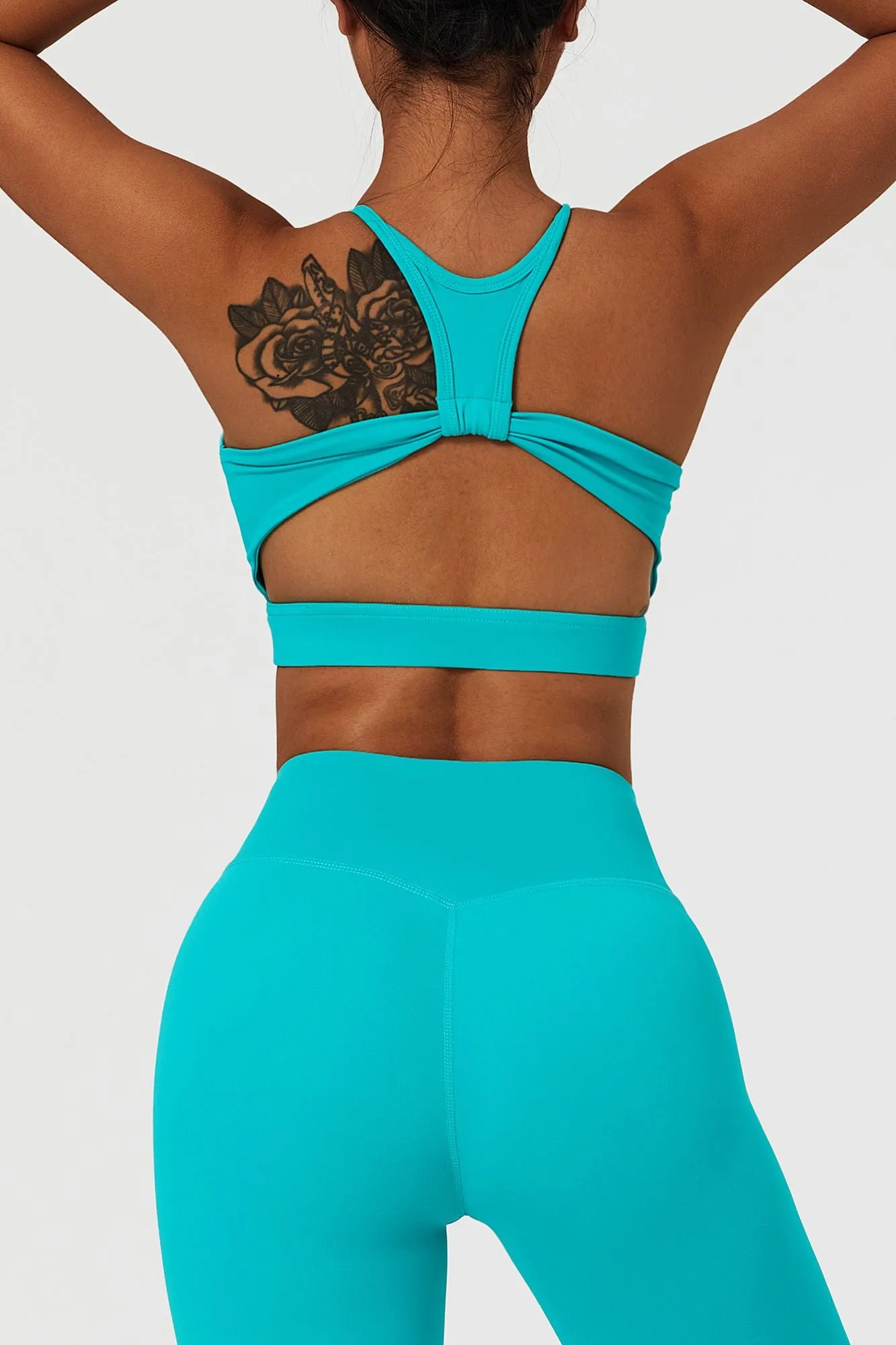 Racer Front Cut Out Back Sports Bra