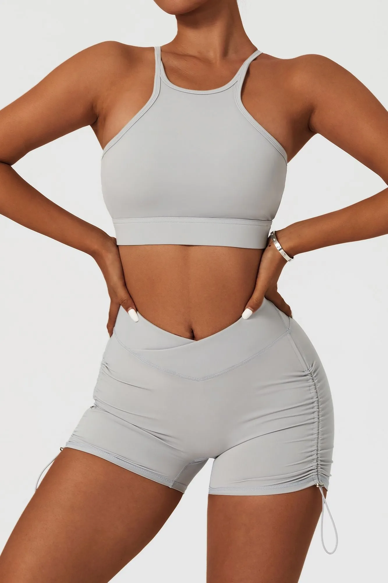 Racer Front Cut Out Back Sports Bra