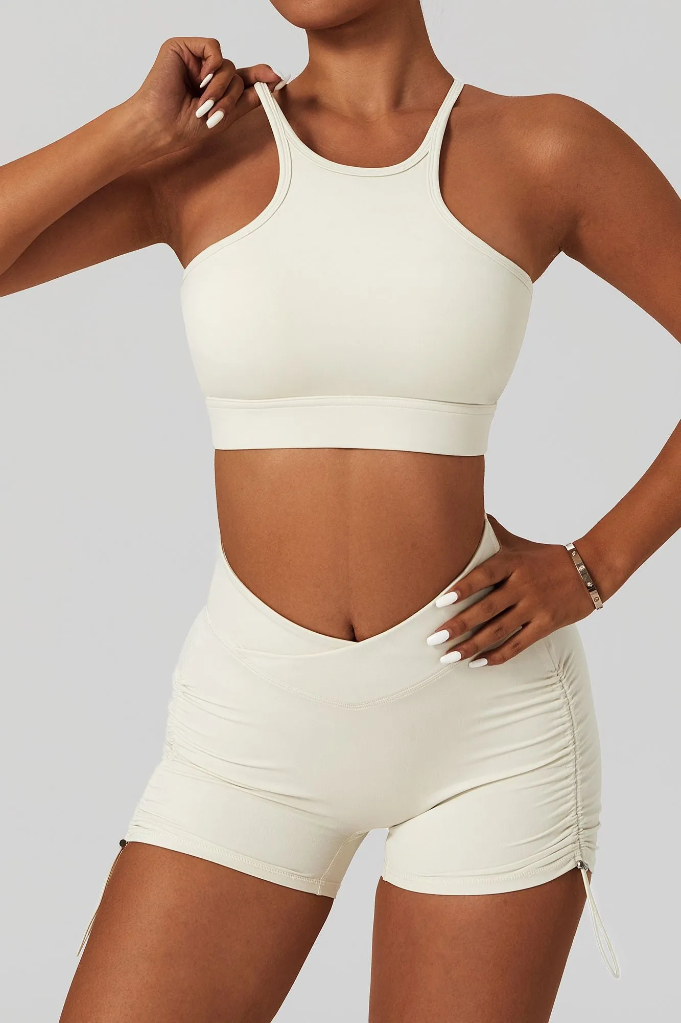 Racer Front Cut Out Back Sports Bra