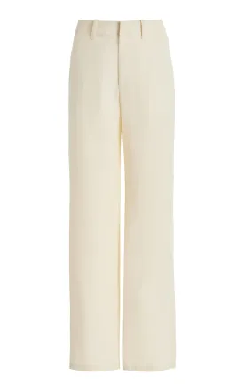 Rhys Pant in Ivory Virgin Wool Linen Twill