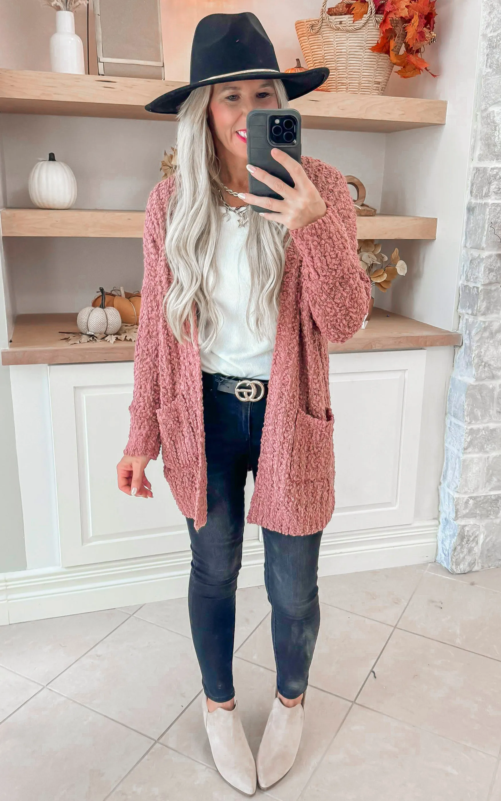 Ribbed Popcorn Knit Long Cardigan - Final Sale