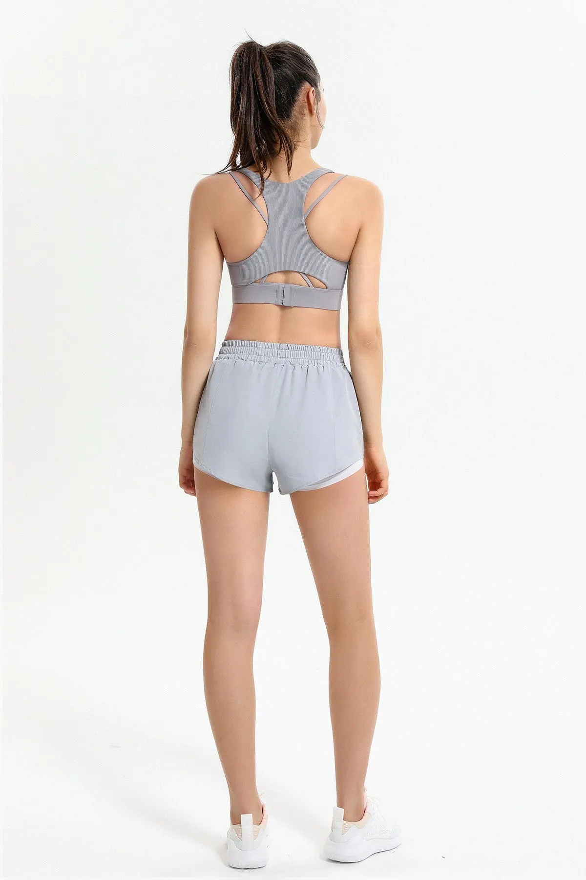Ribbed Racerback Sports Bra High Support