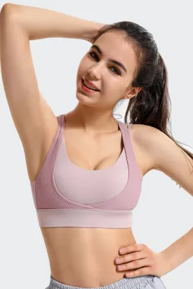 Ribbed Racerback Sports Bra High Support