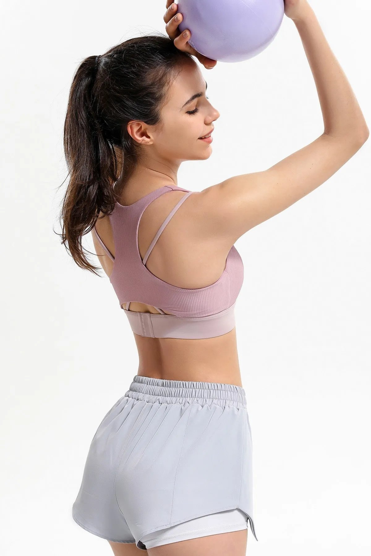 Ribbed Racerback Sports Bra High Support