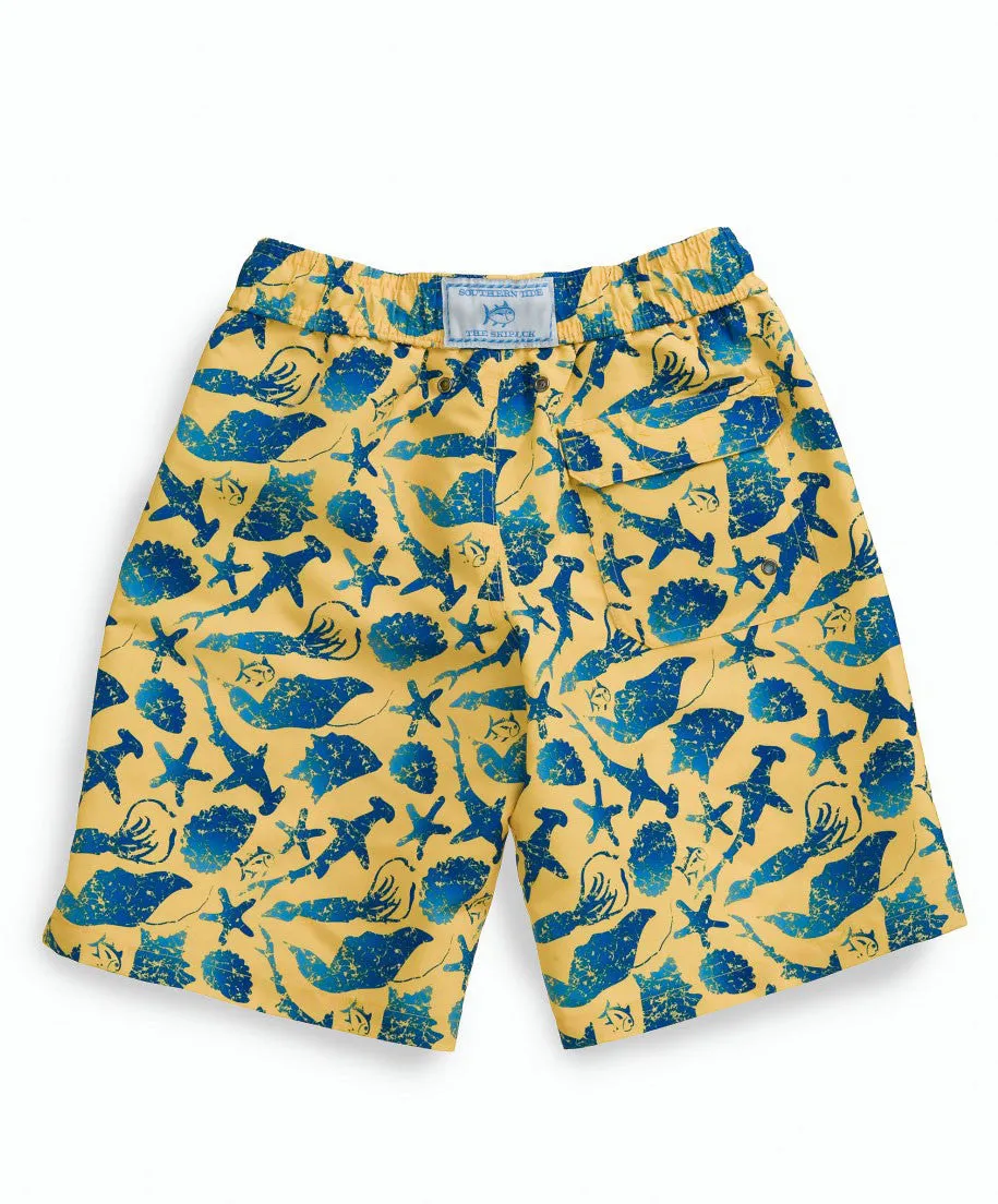 Southern Tide - Boys Ocean Batik Swim Trunk