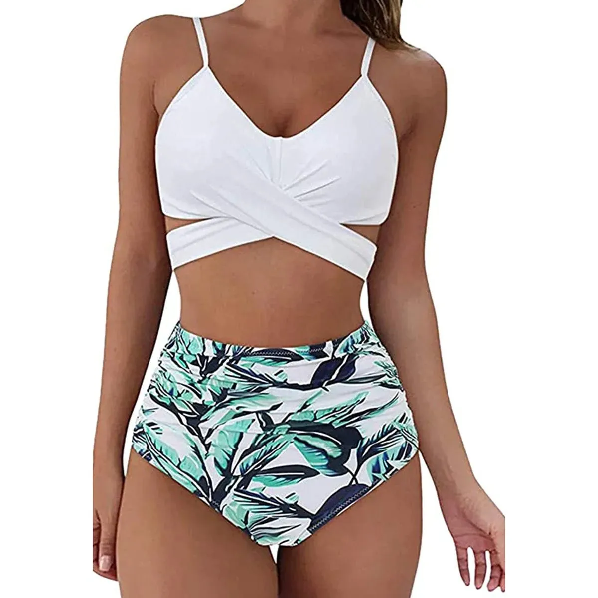 Summer Sexy High Waist 2 Piece Swimsuit for Women - Flattering Design, Quick-Drying Fabric