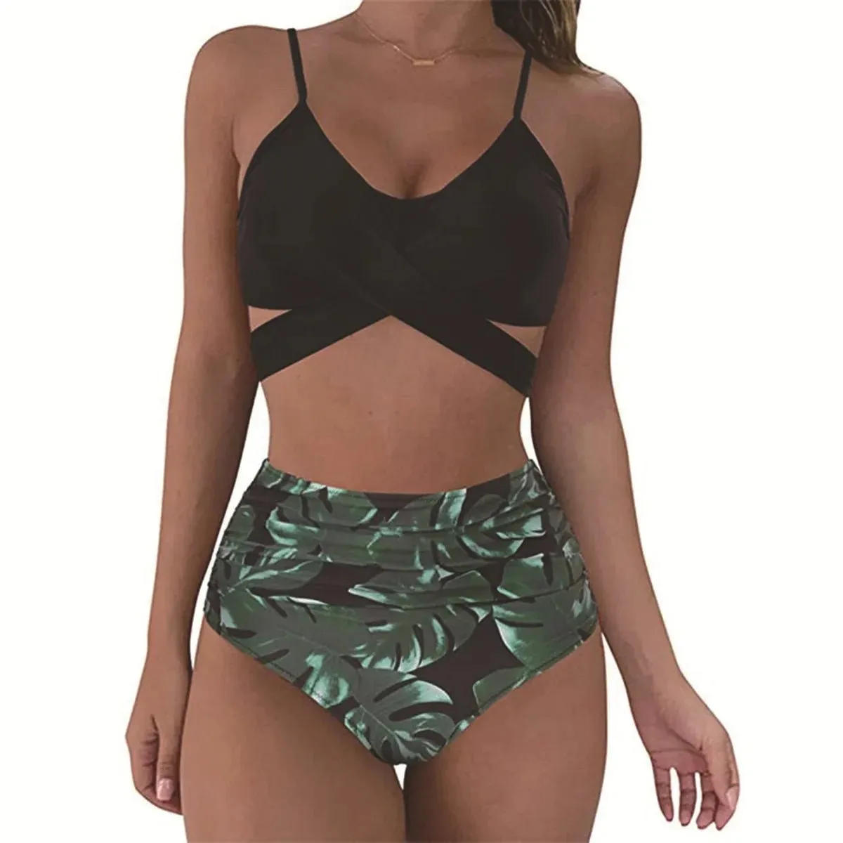 Summer Sexy High Waist 2 Piece Swimsuit for Women - Flattering Design, Quick-Drying Fabric