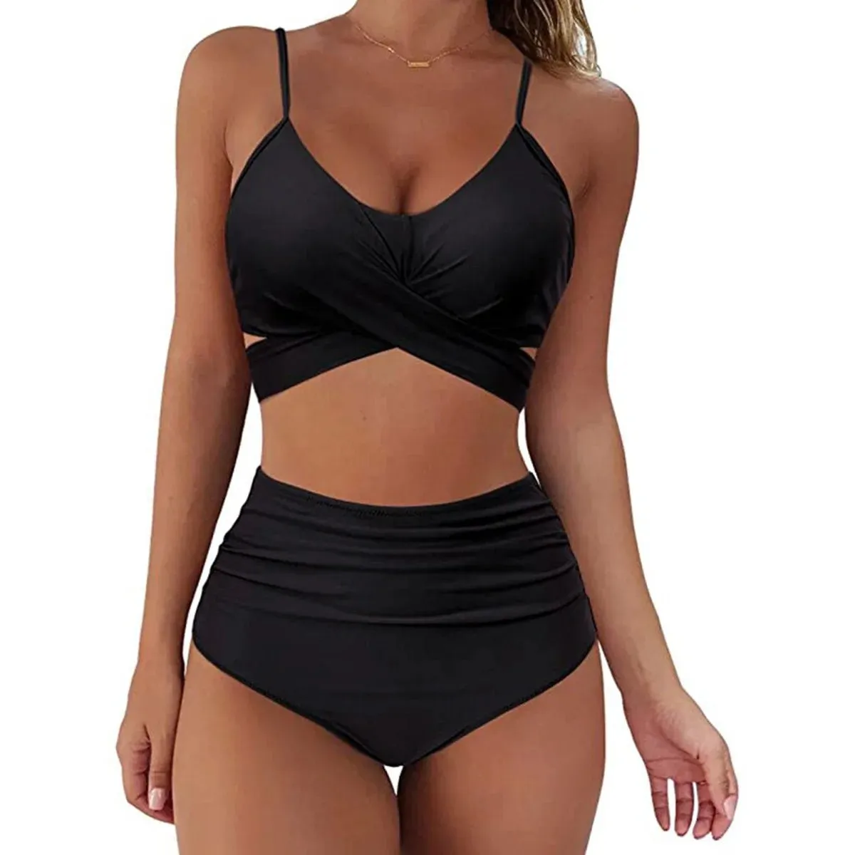 Summer Sexy High Waist 2 Piece Swimsuit for Women - Flattering Design, Quick-Drying Fabric
