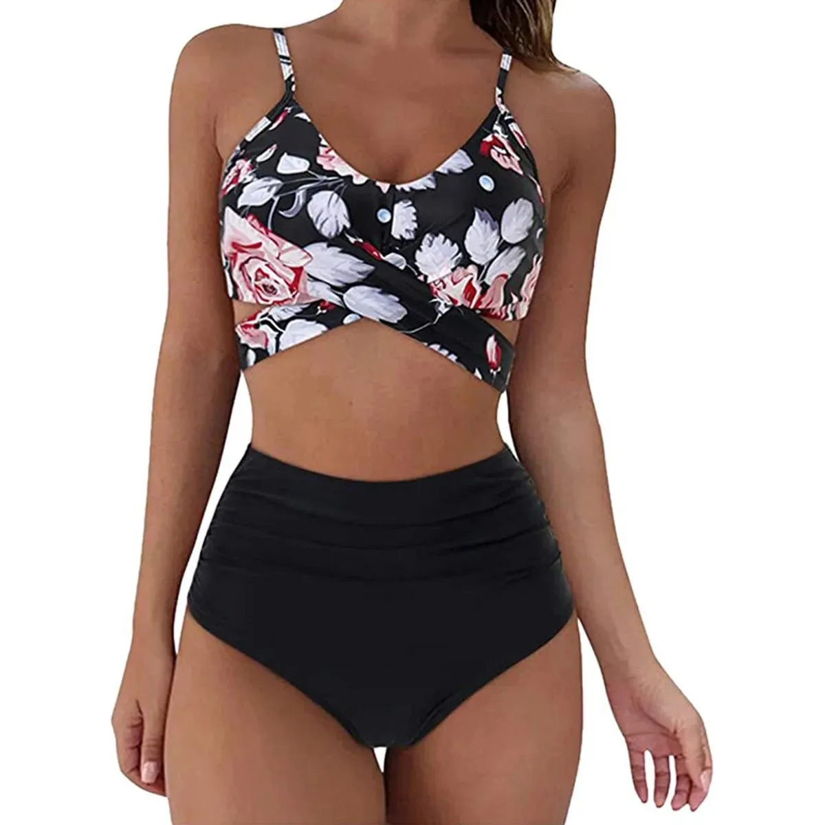 Summer Sexy High Waist 2 Piece Swimsuit for Women - Flattering Design, Quick-Drying Fabric