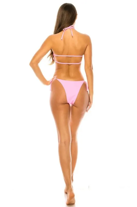 Swimwear - Bandeau Halter Top Two Piece Bikini