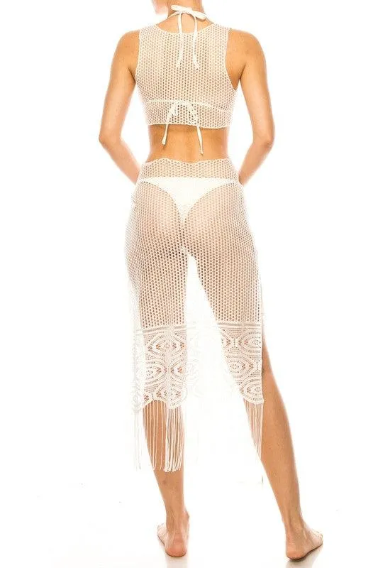 Swimwear - Relaxing Crochet With Tinsel Bottom Mid Cutout