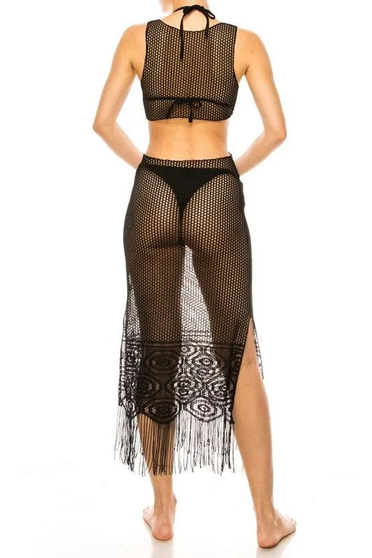 Swimwear - Relaxing Crochet With Tinsel Bottom Mid Cutout