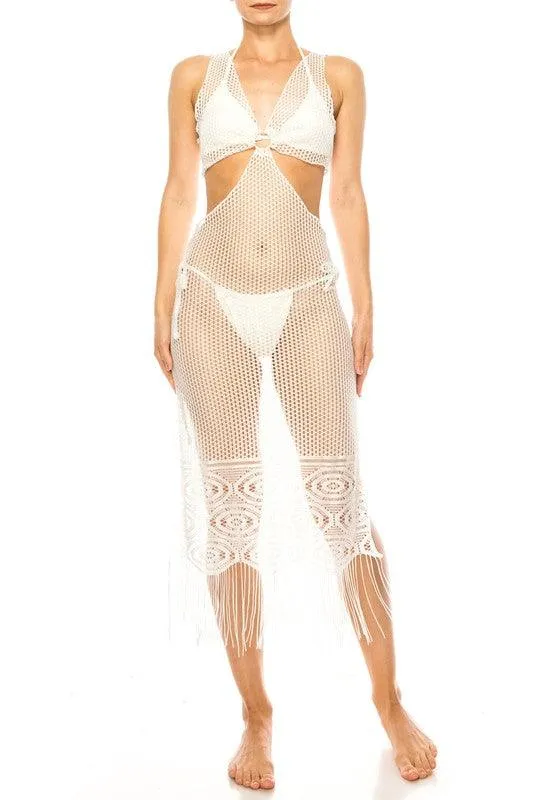 Swimwear - Relaxing Crochet With Tinsel Bottom Mid Cutout
