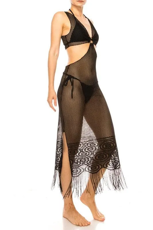 Swimwear - Relaxing Crochet With Tinsel Bottom Mid Cutout
