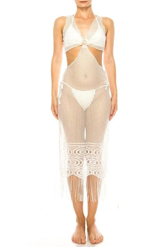 Swimwear - Relaxing Crochet With Tinsel Bottom Mid Cutout