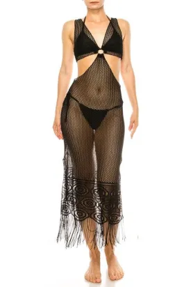Swimwear - Relaxing Crochet With Tinsel Bottom Mid Cutout