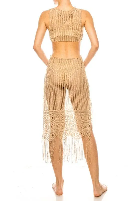 Swimwear - Relaxing Crochet With Tinsel Bottom Mid Cutout
