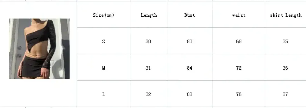 TAVIMART -  Y2K One Shoulder Floral Lace Long Sleeve Crop Tops T Shirt   Wrap Bodycon Mini Skirt Vintage Fairy Cute 2 Piece Set Streetwear