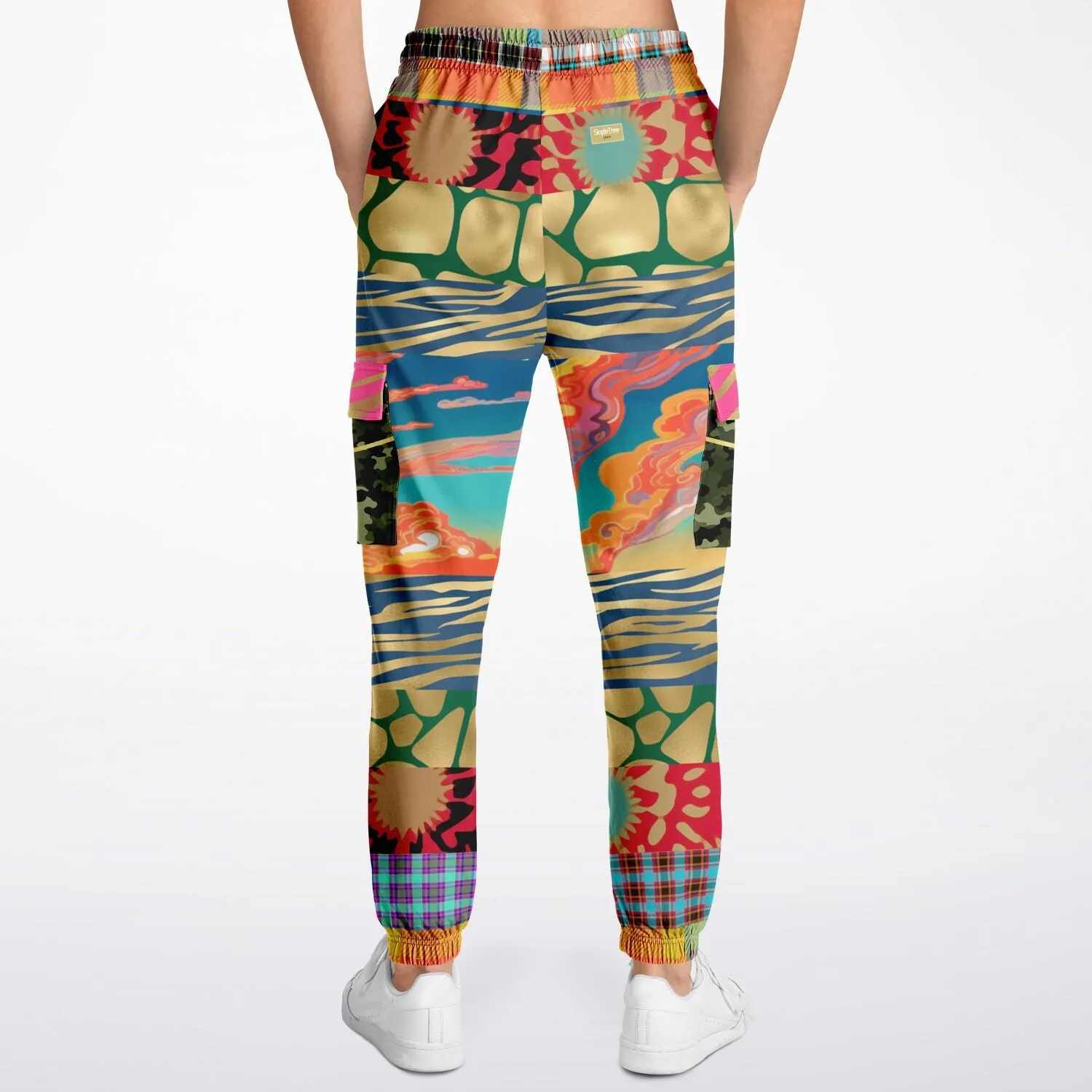 Walking the Runway Patchwork Eco-Poly Unisex Cargo Joggers