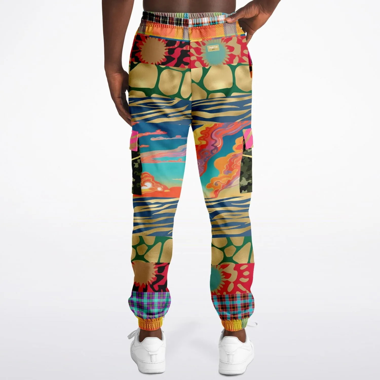 Walking the Runway Patchwork Eco-Poly Unisex Cargo Joggers