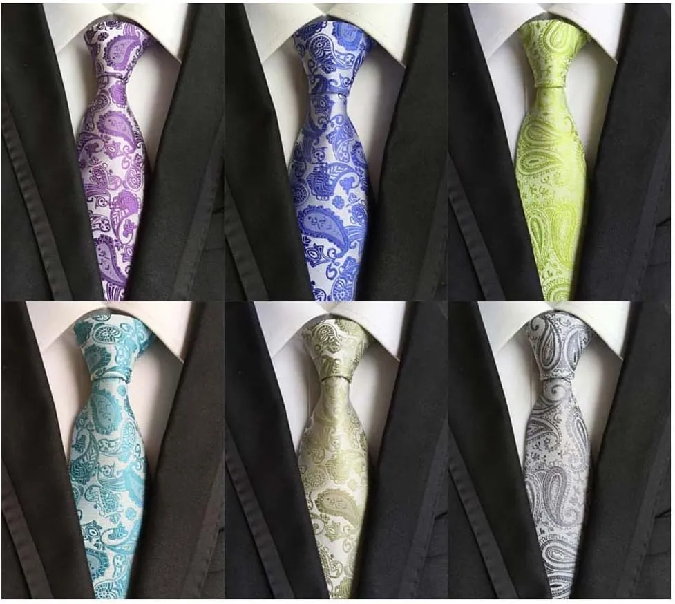 WeiShang Lot 6 PCS Classic Men's Silk Tie Necktie Woven JACQUARD Neck Ties
