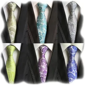 WeiShang Lot 6 PCS Classic Men's Silk Tie Necktie Woven JACQUARD Neck Ties