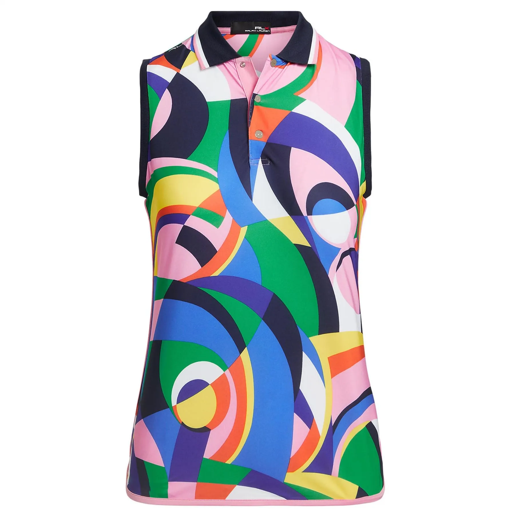 Womens Tailored Fit Sleeveless Polo Shirt Riviera Abstract - SS23