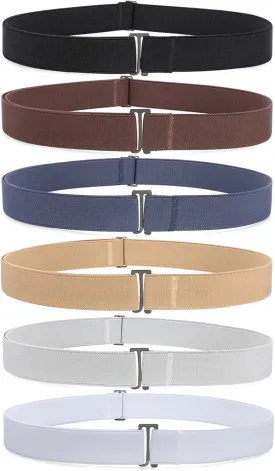 XZQTIVE No Show Invisible Elastic Belt for Women & Men, Adjuatable Stretch Belt with Flat Buckle for Jeans Pants Dreses