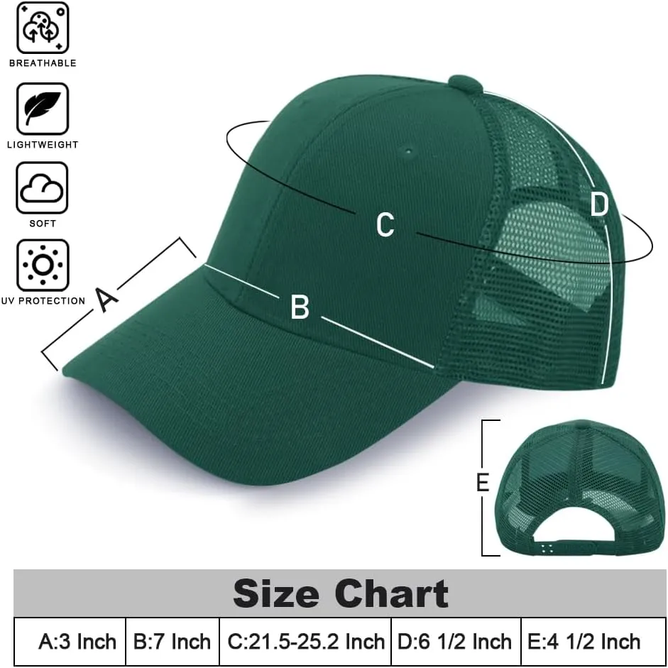 ZH 24 Pack Blank Mesh Trucker Hats, Bulk Baseball Caps Adjustable for Men and Women, Wholesale Plain Snapback Caps