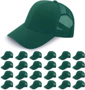 ZH 24 Pack Blank Mesh Trucker Hats, Bulk Baseball Caps Adjustable for Men and Women, Wholesale Plain Snapback Caps