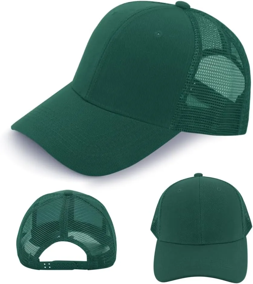 ZH 24 Pack Blank Mesh Trucker Hats, Bulk Baseball Caps Adjustable for Men and Women, Wholesale Plain Snapback Caps