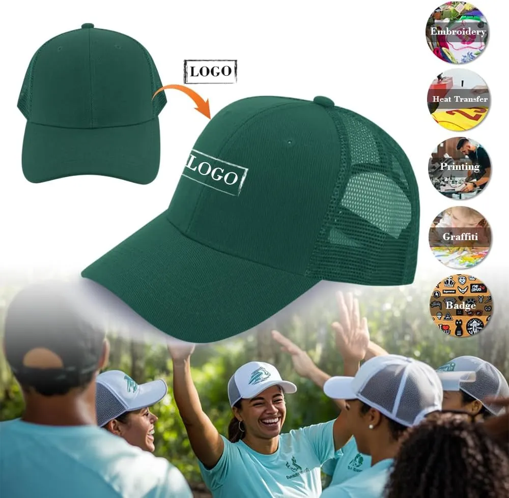 ZH 24 Pack Blank Mesh Trucker Hats, Bulk Baseball Caps Adjustable for Men and Women, Wholesale Plain Snapback Caps
